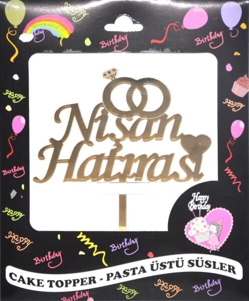 PASTA YAZISI PLEKSİ NİŞAN HATIRASI ALTIN