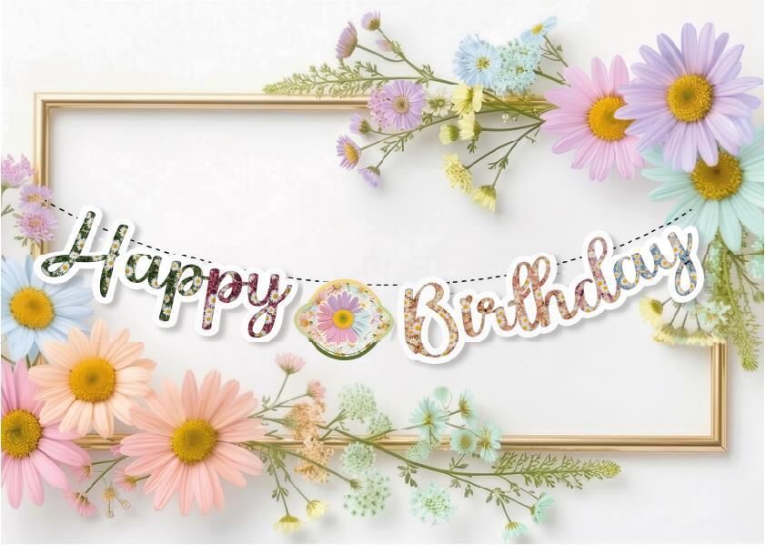 KOREOGRAFİ BANNER PAPATYA RENKLİ HAPPY
