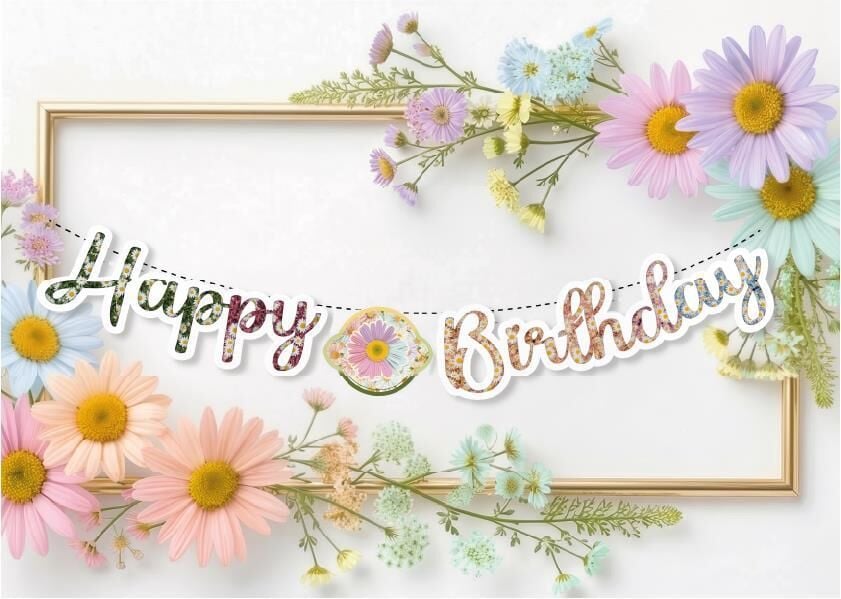 KOREOGRAFİ BANNER PAPATYA RENKLİ HAPPY