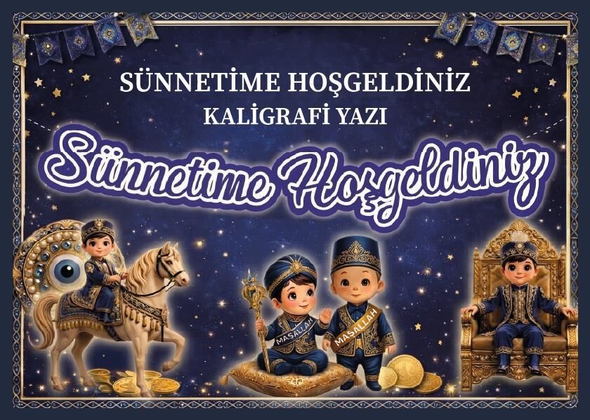 KOREOGRAFİ BANNER SÜNNETİMİZE HOŞGELDİNİZ LACİVERT