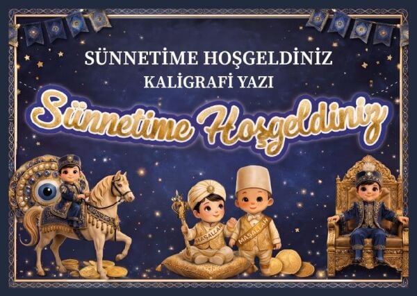 KOREOGRAFİ BANNER SÜNNETİMİZE HOŞGELDİNİZ GOLD