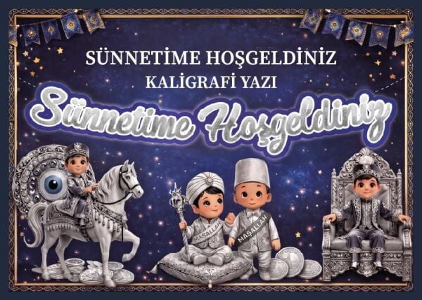 KOREOGRAFİ BANNER SÜNNETİMİZE HOŞGELDİNİZ GÜMÜŞ