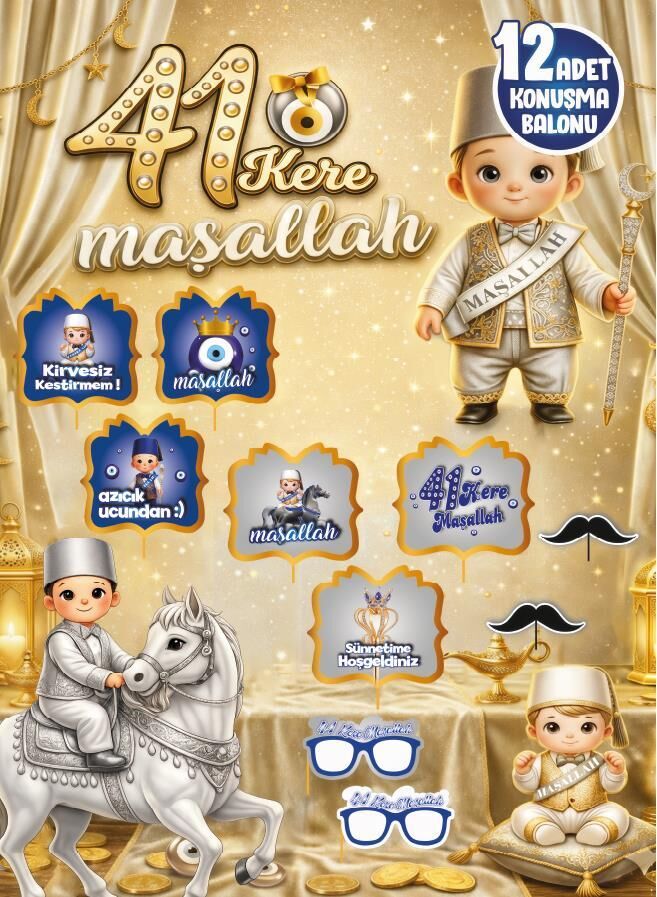 KONUŞMA BALONU SET 12 Lİ SÜNNET GOLD