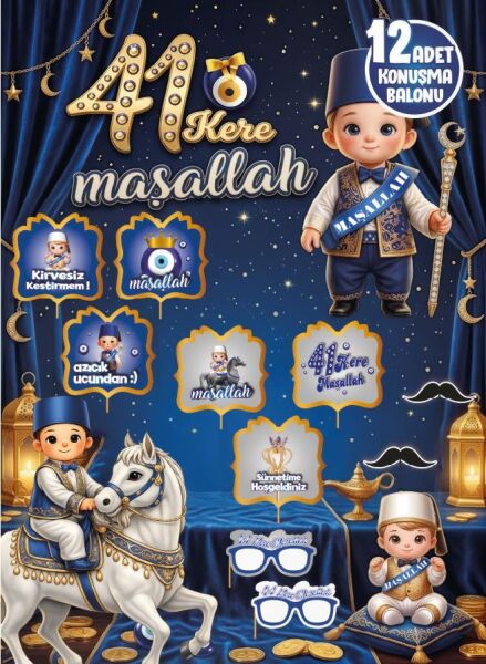 KONUŞMA BALONU SET 12 Lİ SÜNNET LACİVET
