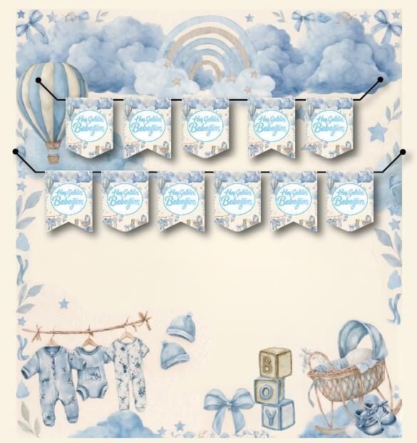 YAZI ZARF BANNER HOŞGELDİN BEBEK MAVİ