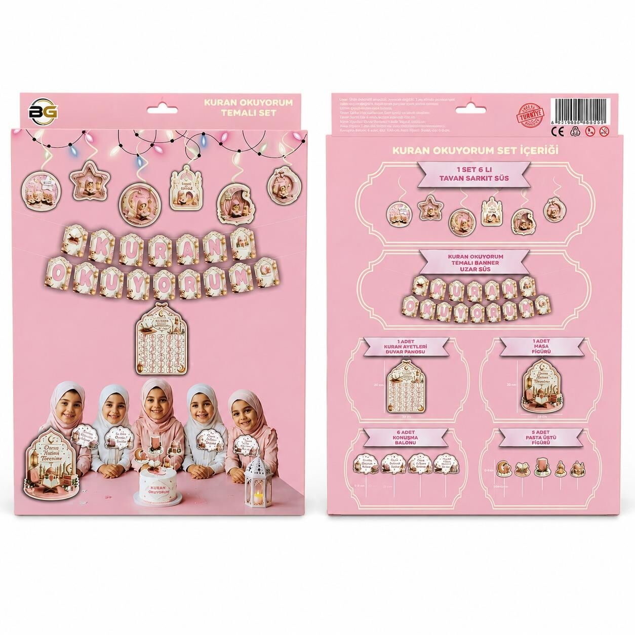 PARTİ SETİ  KURAN OKUYORUM PEMBE