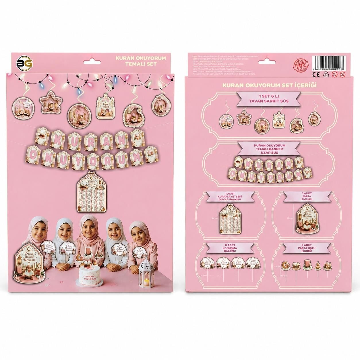 PARTİ SETİ  KURAN OKUYORUM PEMBE