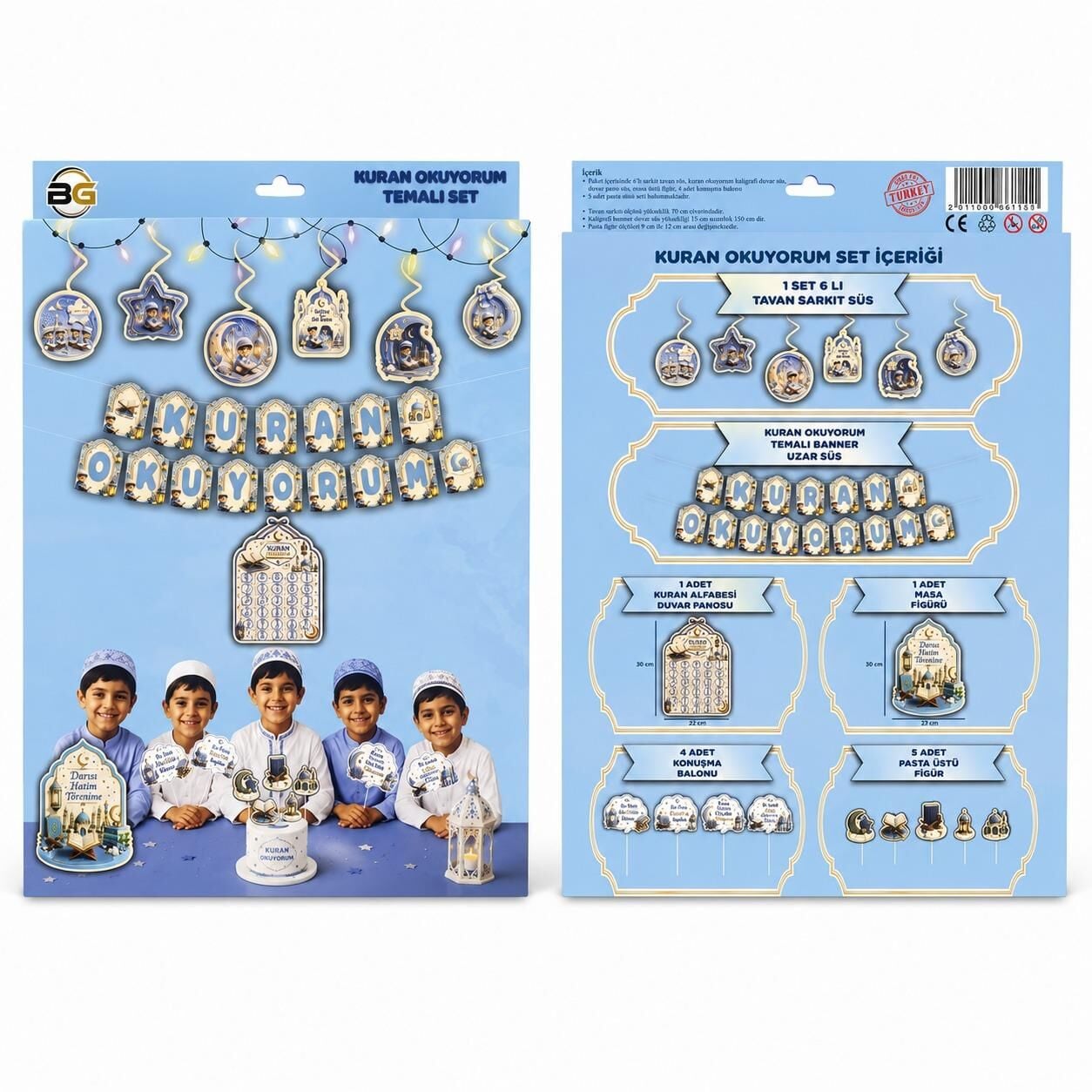 PARTİ SETİ  KURAN OKUYORUM MAVİ
