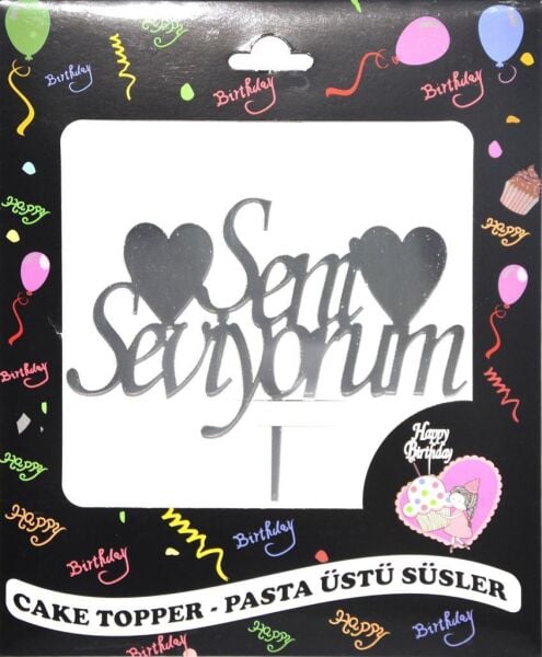 PASTA YAZISI PLEKSİ SENİ SEVİYORUM GÜMÜŞ