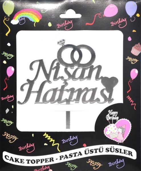 PASTA YAZISI PLEKSİ NİŞAN HATIRASI GÜMÜŞ