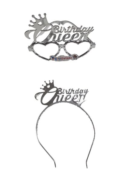 PLS SET TAÇ GÖZLÜK BİRTHDAY QUEEN GÜMÜŞ