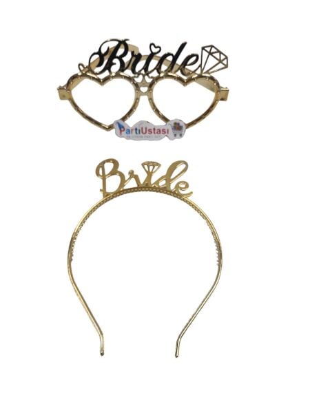 PLS SET TAÇ GÖZLÜK BRİDE ALTIN