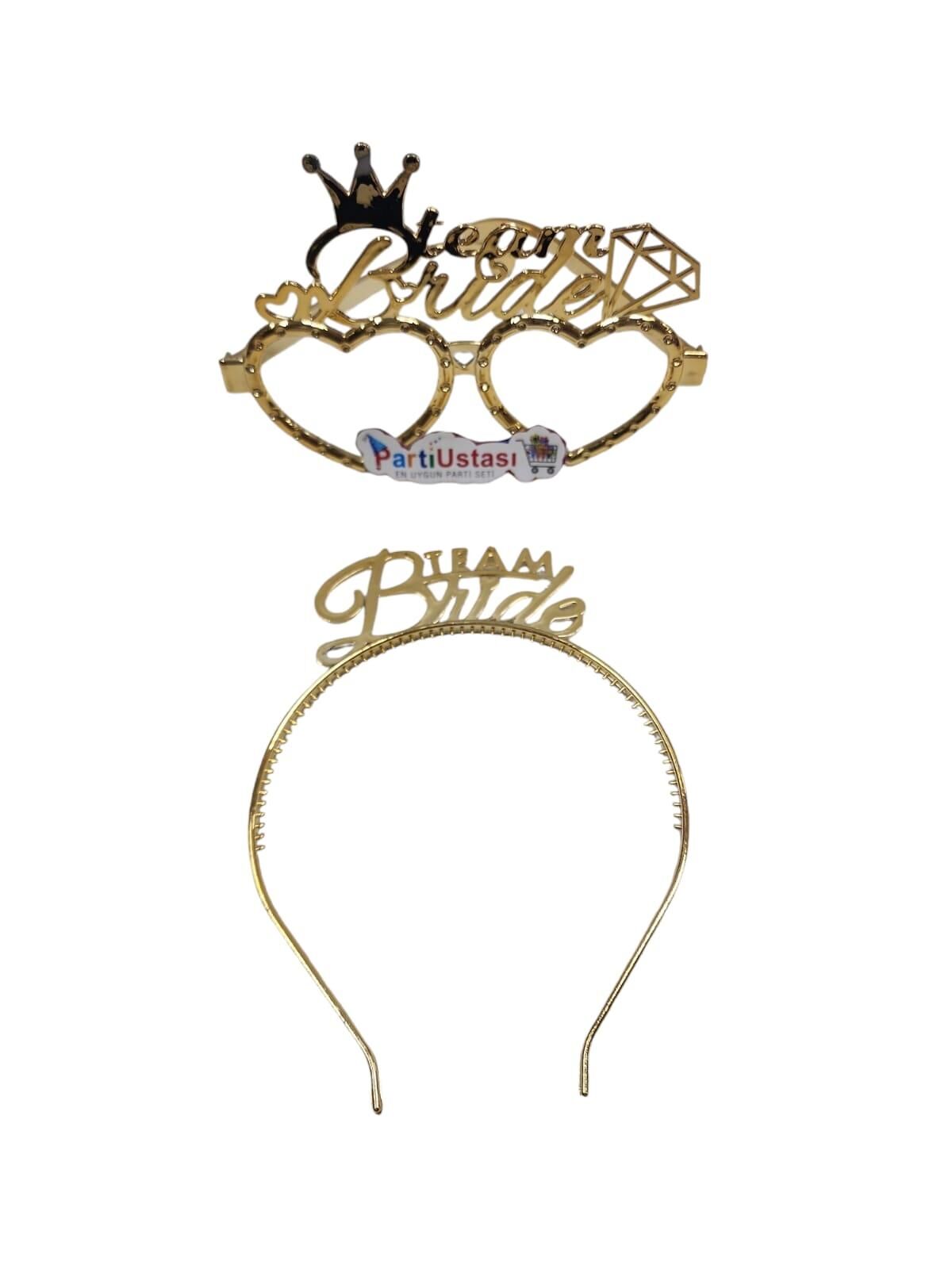PLS SET TAÇ GÖZLÜK TEAM BRİDE ALTIN