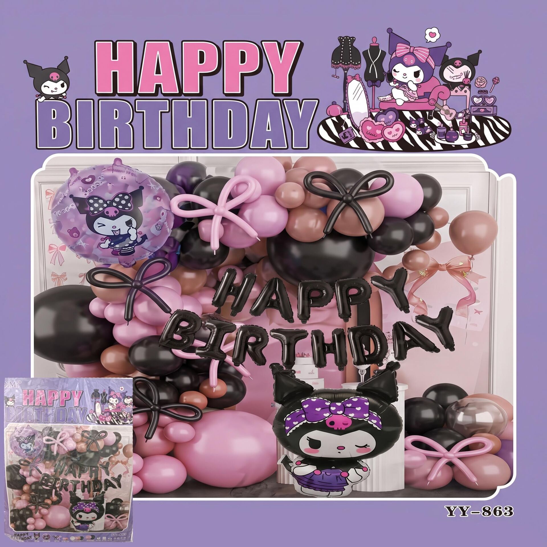 FOLYO SET HAPPY BIRTHDAY YY-863 KUROMİ