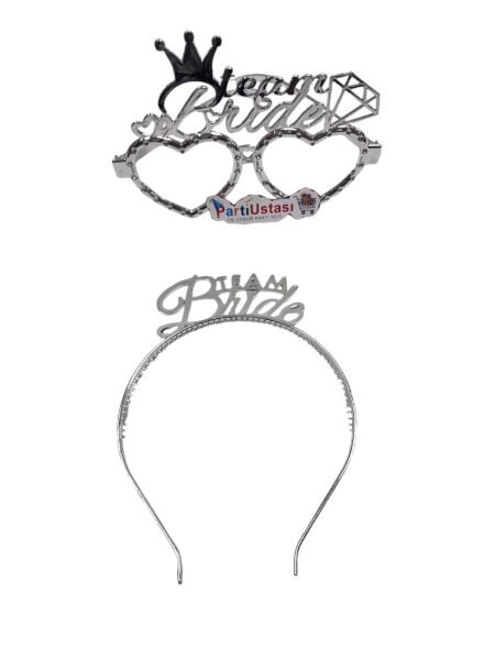 PLS SET TAÇ GÖZLÜK TEAM BRİDE GÜMÜŞ