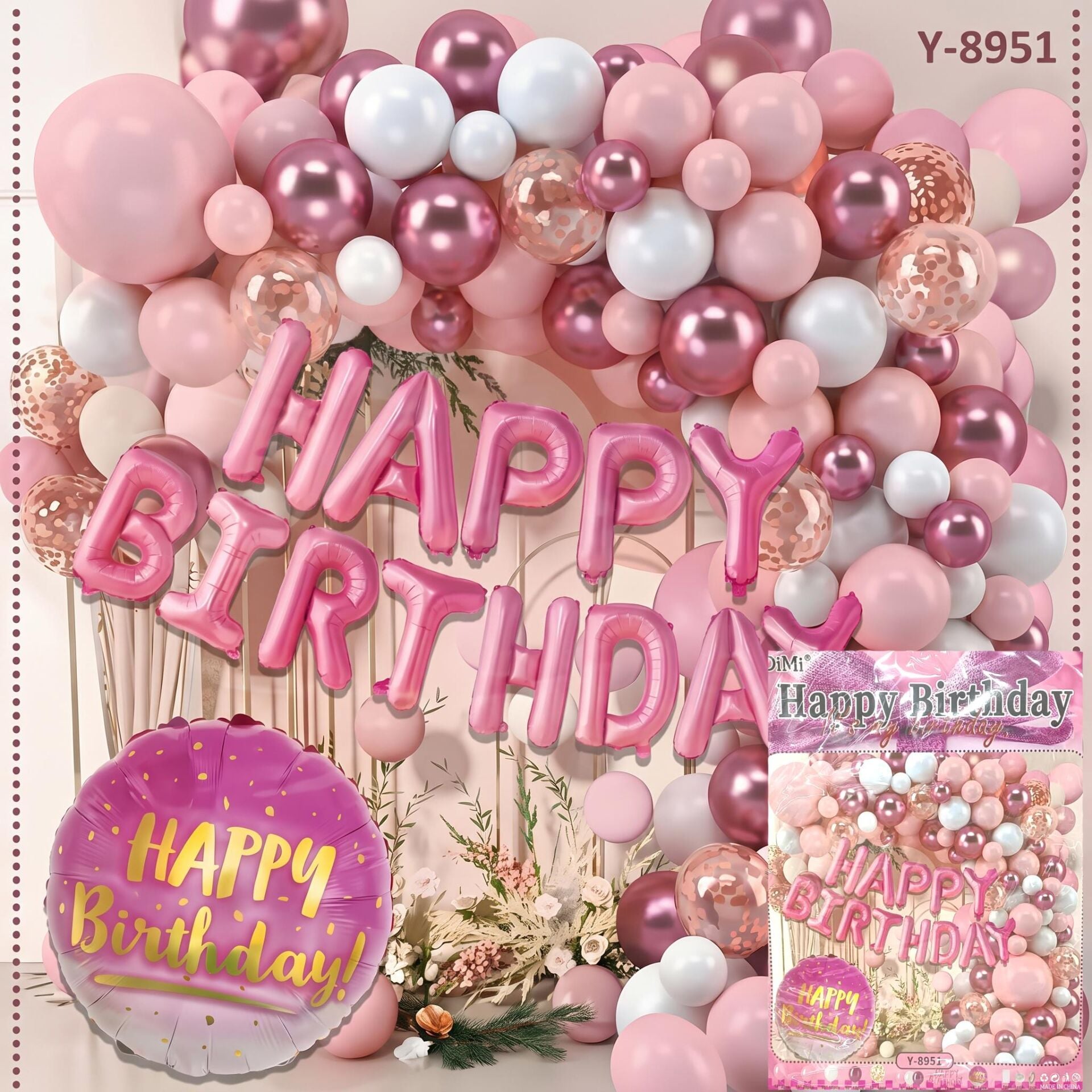 FOLYO SET HAPPY BIRTHDAY Y-8951 PEMBE