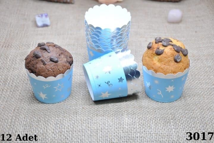 KAPSÜL 12 Lİ VARAKLI YILDIZ MAVİ GÜMÜŞ