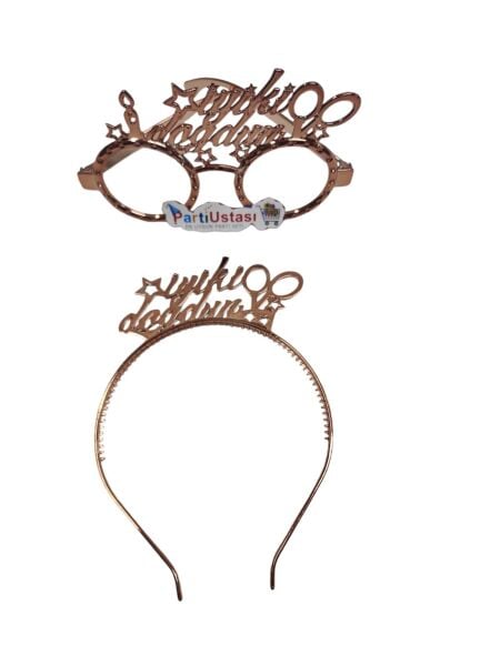 PLS SET TAÇ GÖZLÜK İYİ Kİ DOĞDUN BRONZ