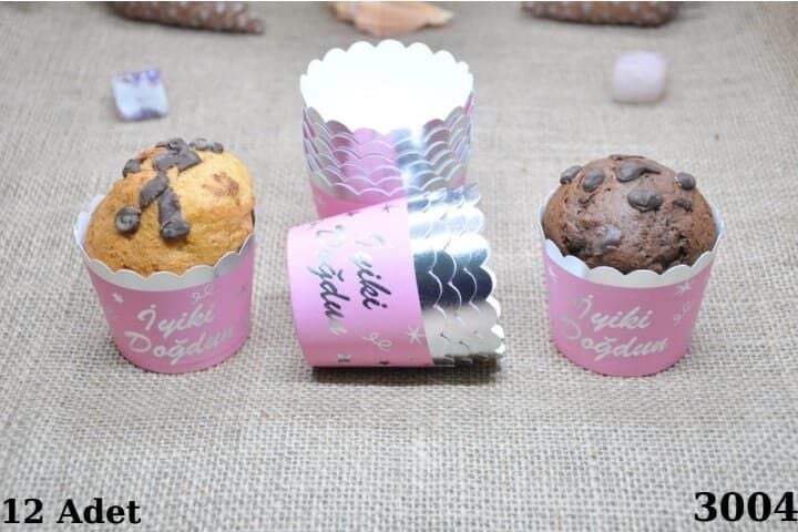 KAPSÜL 12 Lİ VARAKLI İYİKİ DOĞDUN PEMBE GÜMÜŞ