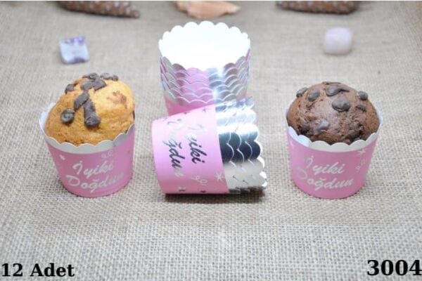 KAPSÜL 12 Lİ VARAKLI İYİKİ DOĞDUN PEMBE GÜMÜŞ