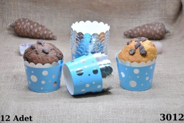 KAPSÜL 12 Lİ VARAKLI PUANLI MAVİ GÜMÜŞ