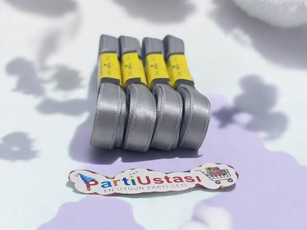 KURDELE SATEN 1 CM 10 METRE (1 PK 10 AD) GÜMÜŞ