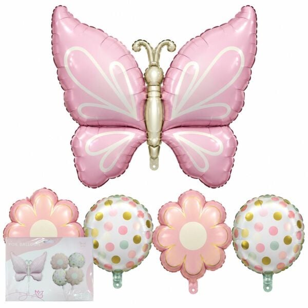 FOLYO SET 5 Lİ KELEBEK PEMBE