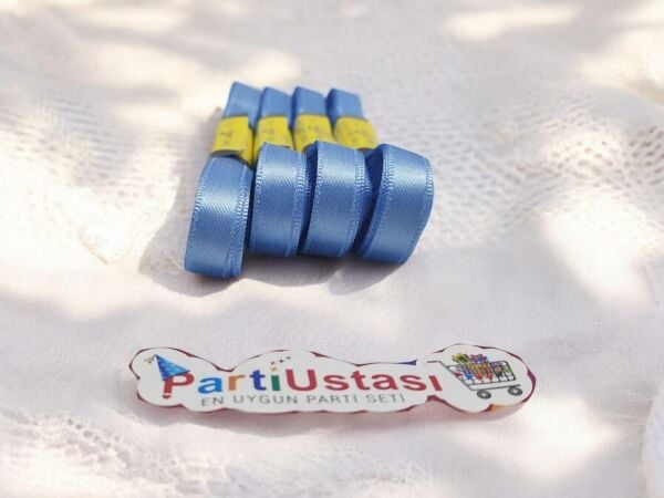 KURDELE SATEN 1 CM 10 METRE (1 PK 10 AD) MAVİ