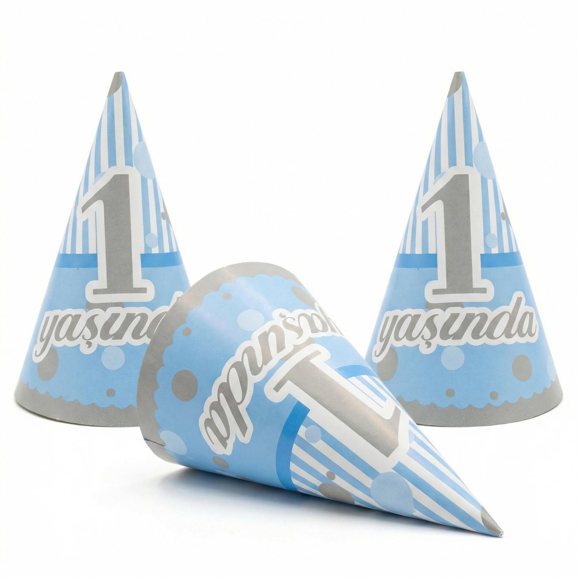 ŞAPKA 1 YAŞ MAVİ 8 Lİ