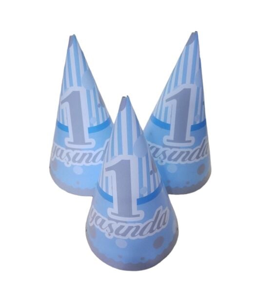 ŞAPKA 1 YAŞ MAVİ 8 Lİ