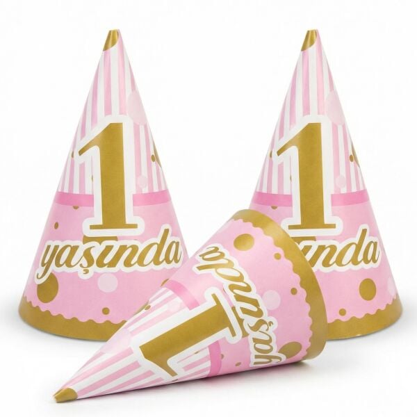 ŞAPKA 1 YAŞ PEMBE 8 Lİ