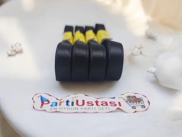 KURDELE SATEN 2 CM 10 METRE (1 PK 10 AD) SİYAH