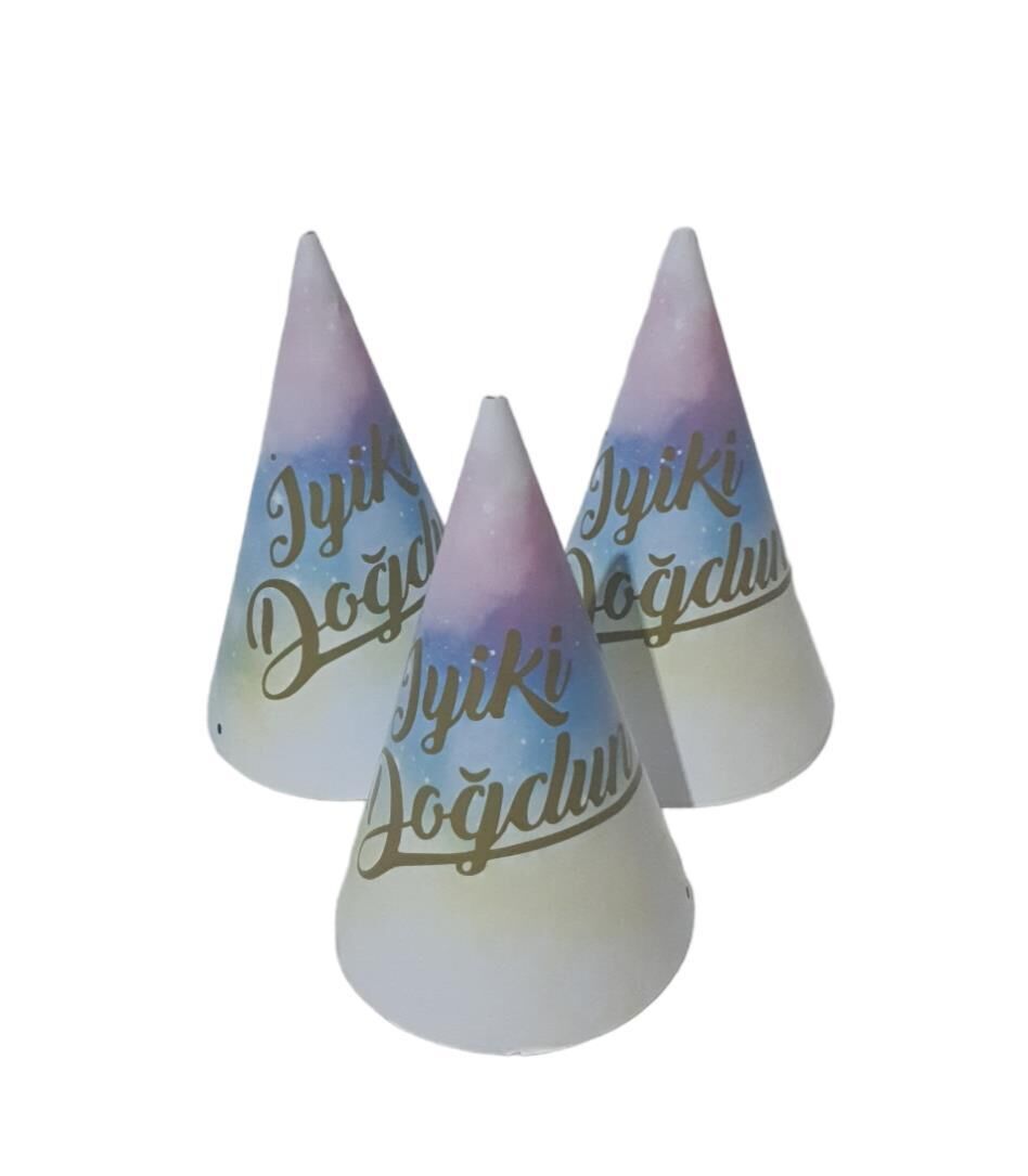 ŞAPKA İYİ Kİ DOĞDUN GÖKKUŞAĞI 8 Lİ