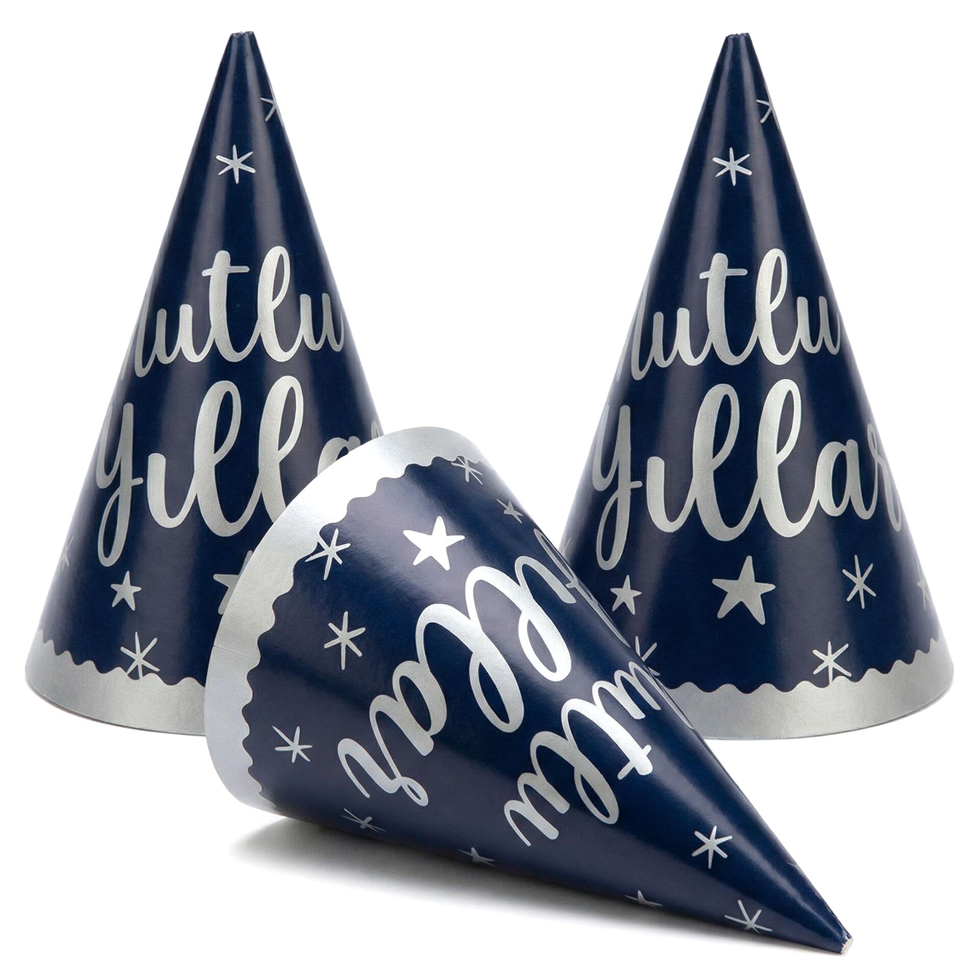 ŞAPKA MUTLU YILLAR SİYAH 8 Lİ