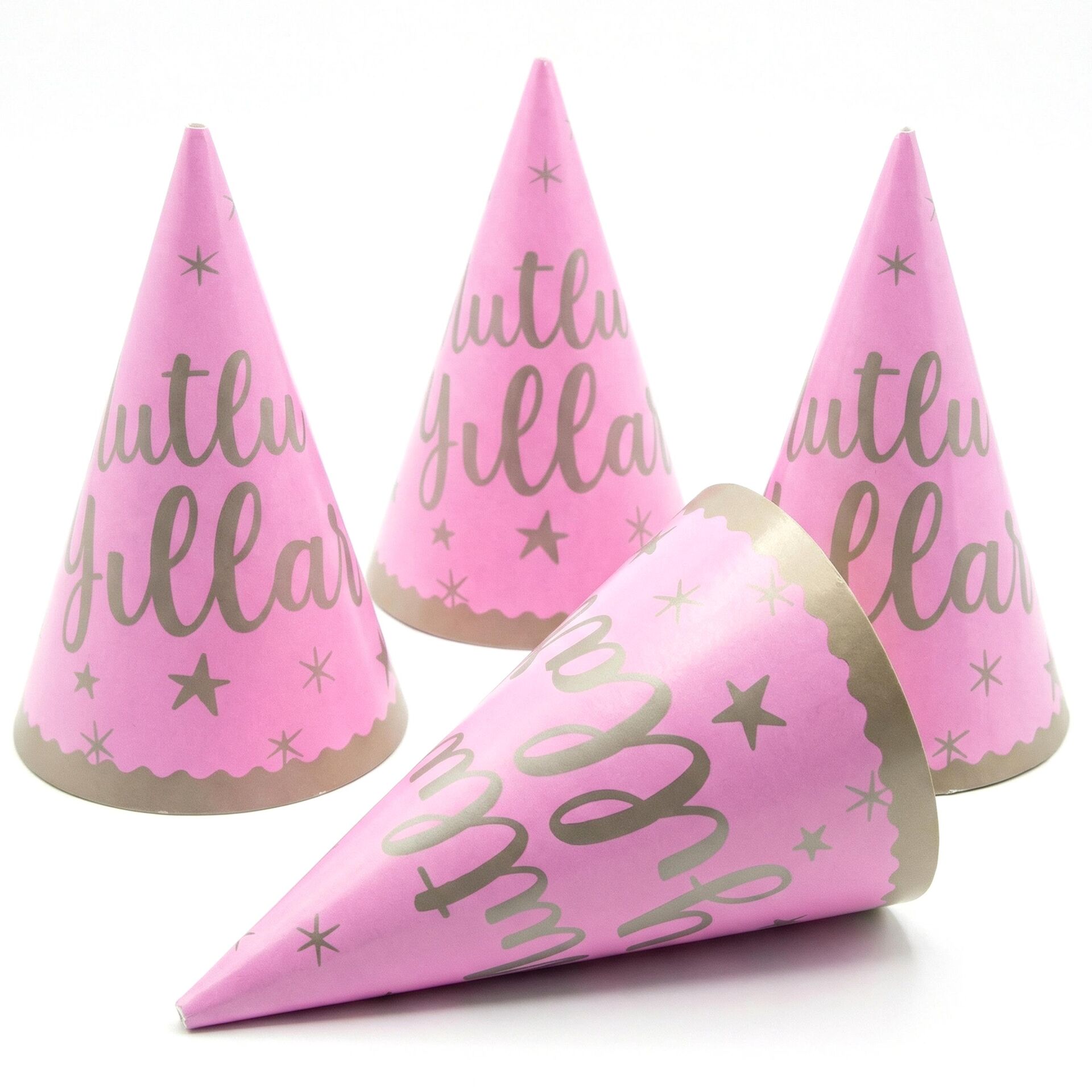 ŞAPKA MUTLU YILLAR PEMBE 8 Lİ