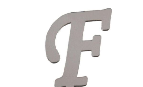 PLEKSİ 20 Lİ HARF GÜMÜŞ NO:F