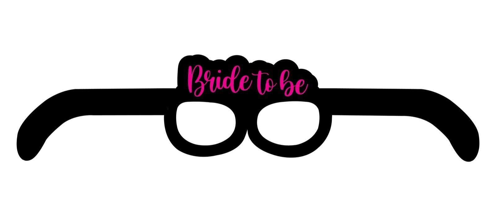 GÖZLÜK BRİDE TO BE SİYAH PEMBE 8 Lİ KAĞIT