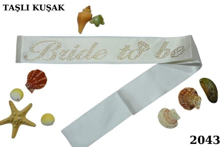 KUŞAK TAŞLI BRİDE TO BE BEYAZ ALTIN