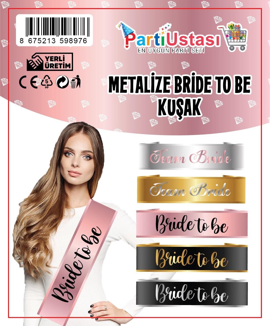 KUŞAK PARLAK TEAM BRİDE  PEMBE