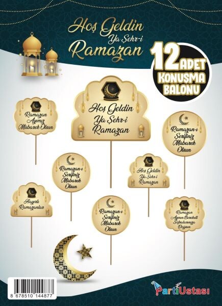 KONUŞMA BALONU SET 12 Lİ RAMAZAN GOLD