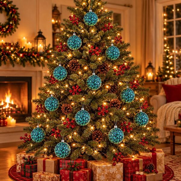 6 CM LÜX SİMLİ NOEL 6 LI SU YEŞİLİ (1 KOLİ 120 PK)