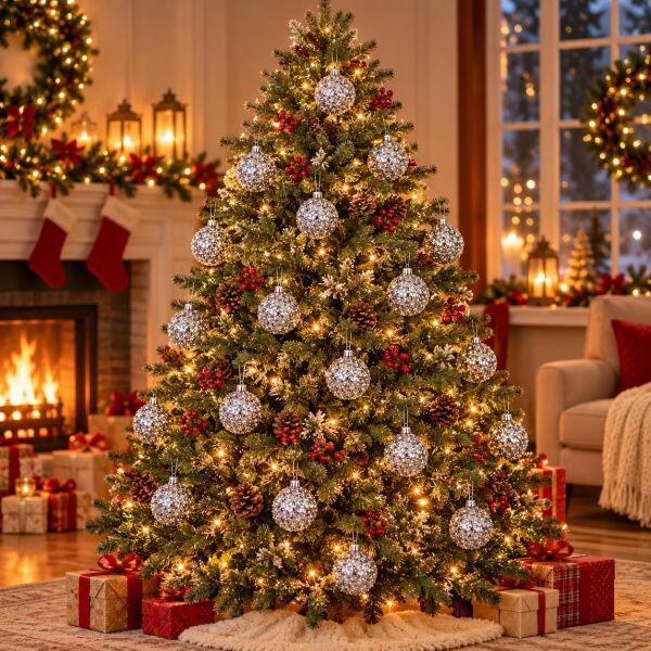 6 CM LÜX SİMLİ NOEL 6 LI GÜMÜŞ (1 KOLİ 120 PK)