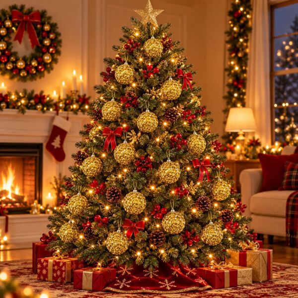 6 CM LÜX SİMLİ NOEL 6 LI GOLD (1 KOLİ 120 PK)