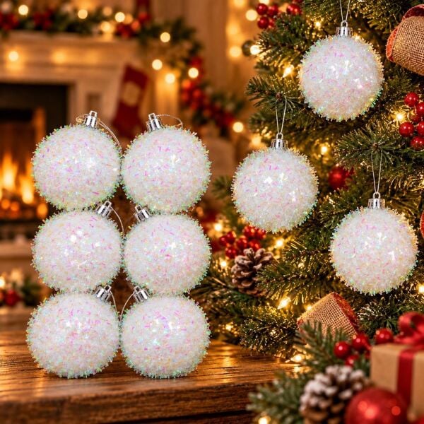 6 CM LÜX SİMLİ NOEL 6 LI BEYAZ (1 KOLİ 120 PK)
