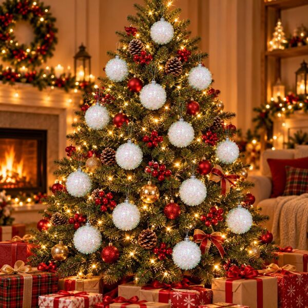 6 CM LÜX SİMLİ NOEL 6 LI BEYAZ (1 KOLİ 120 PK)
