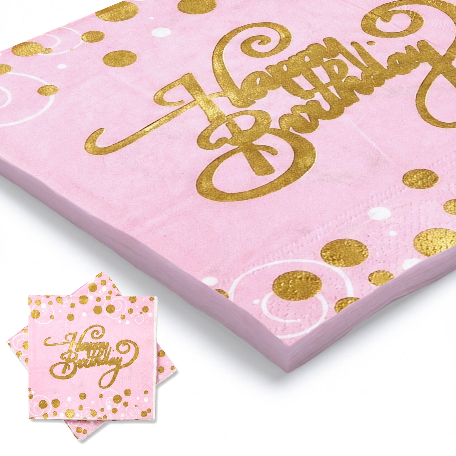 BASKILI PEÇETE HAPPY PEMBE GOLD