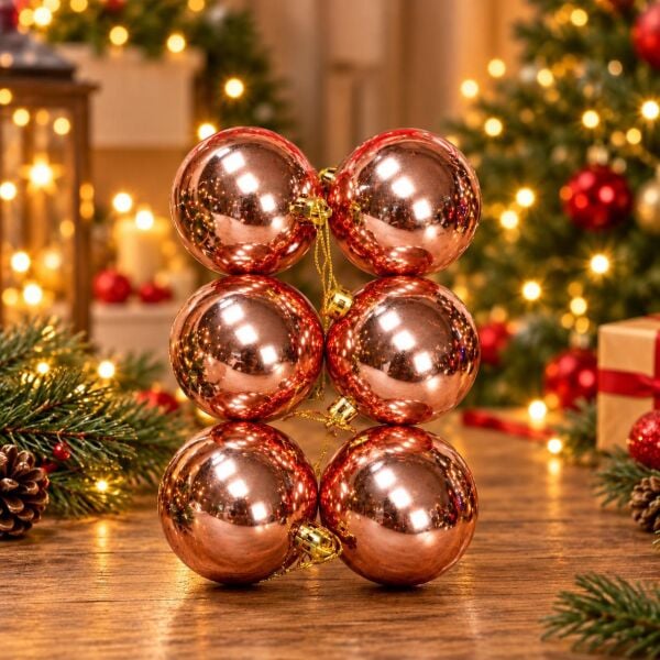 6CM NOEL TOPU 6 LI ROZ (1 KOLİ 120 PK)