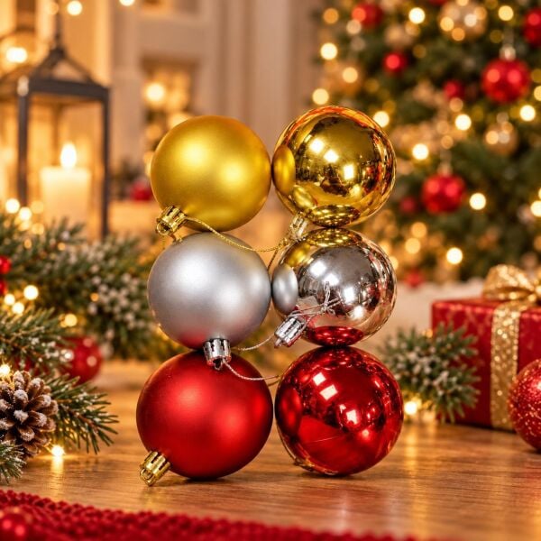 6CM NOEL TOPU 6 LI MİX (1 KOLİ 120 PK)