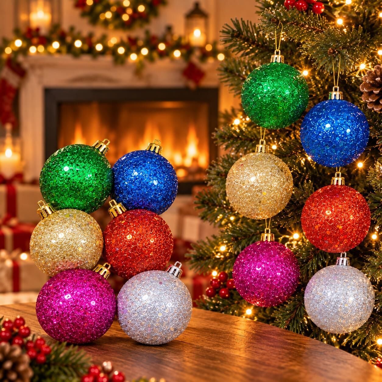 6 CM LÜX SİMLİ NOEL 6 LI MİX (1 KOLİ 120 PK)