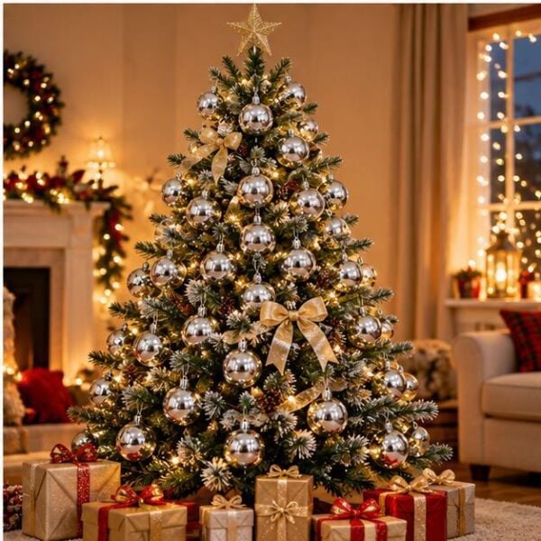 4CM NOEL TOP 6 LI GÜMÜŞ ASETATLI